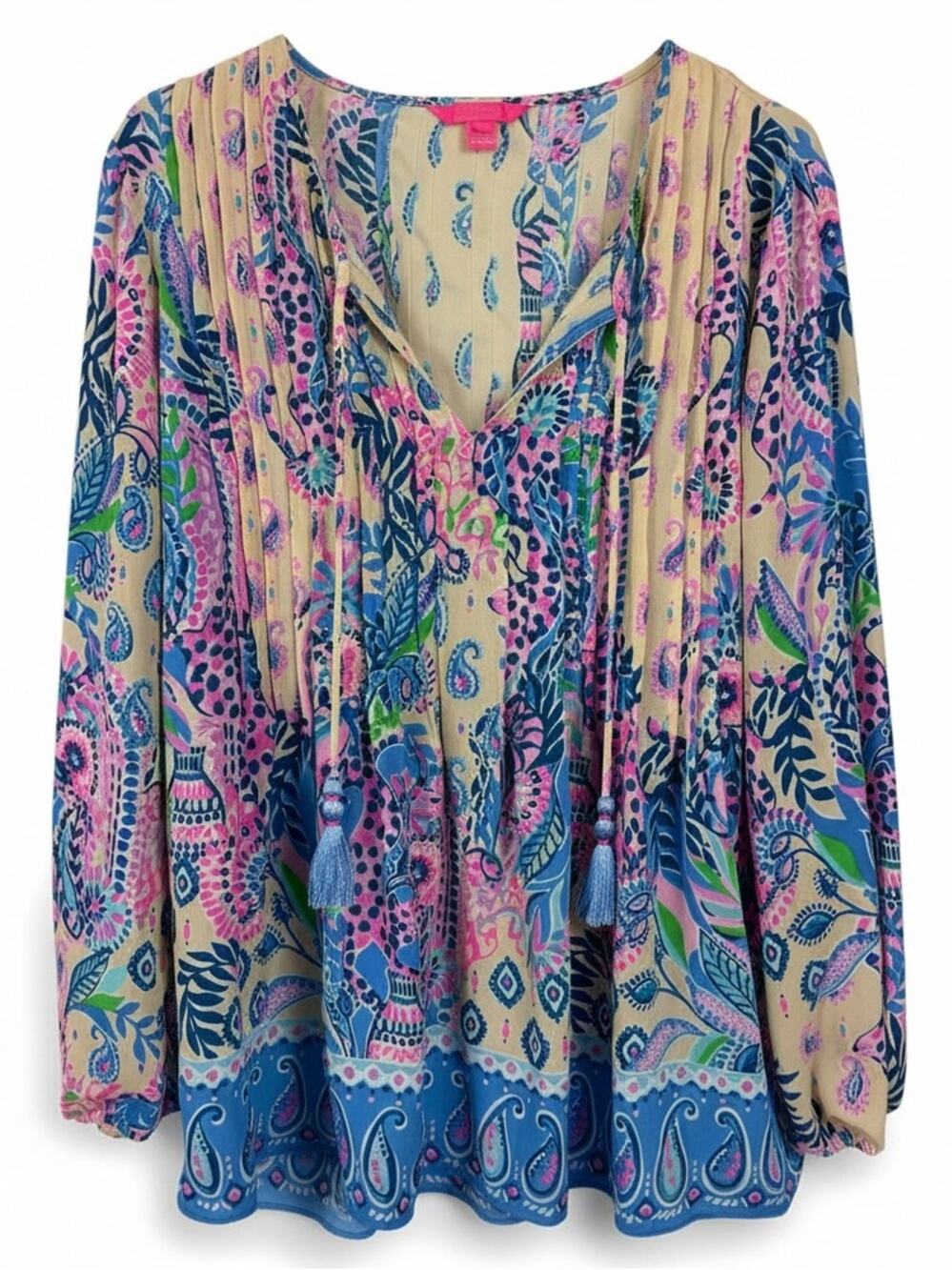Lilly Pulitzer Marilina Tunic Flocking to Paradise Engineered Paisley Size Large